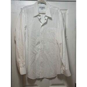 Paul Fredrick Men's White Dress Shirt Button Up 17 1/2 - 36